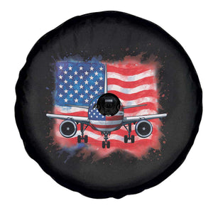 Pilot Airplane Patriotic American Flag Plane Aviation Spare Tire Cover TS14 Print Your Wear