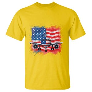 Pilot Airplane Patriotic American Flag Plane Aviation T Shirt TS14 Daisy Print Your Wear