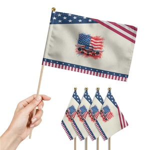 Pilot Airplane American Flag Plane Aviation Patriotic Handheld Flag TS14 Print Your Wear