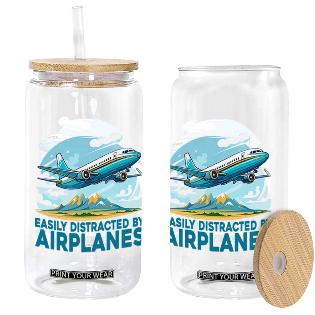 Funny Pilot Aviation Glass Can Easily Distracted By Airplanes Lover TS14 Print Your Wear