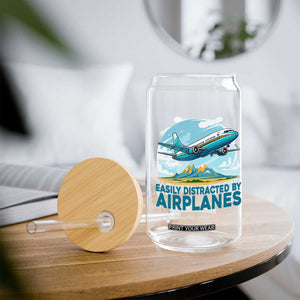 Funny Pilot Aviation Glass Can Easily Distracted By Airplanes Lover TS14 Print Your Wear