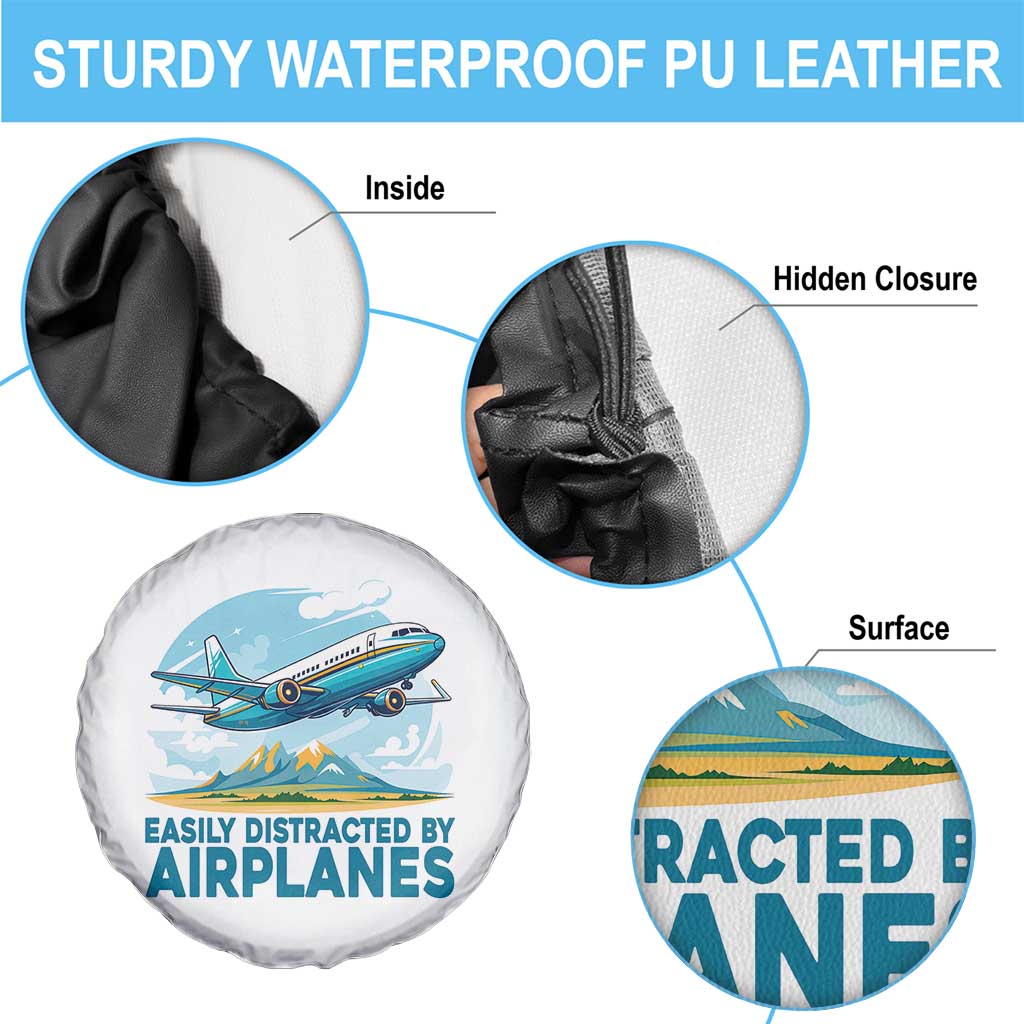 Funny Pilot Aviation Spare Tire Cover Easily Distracted By Airplanes Lover TS14 Print Your Wear