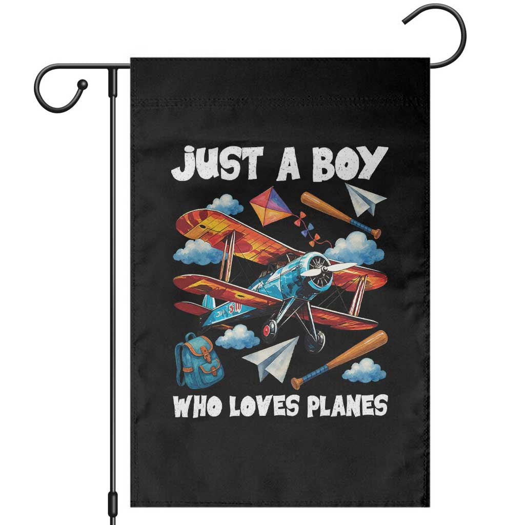Funny Pilot Airplane Lovers Garden Flag Just A Boy Who Loves Planes TS14 Black Print Your Wear