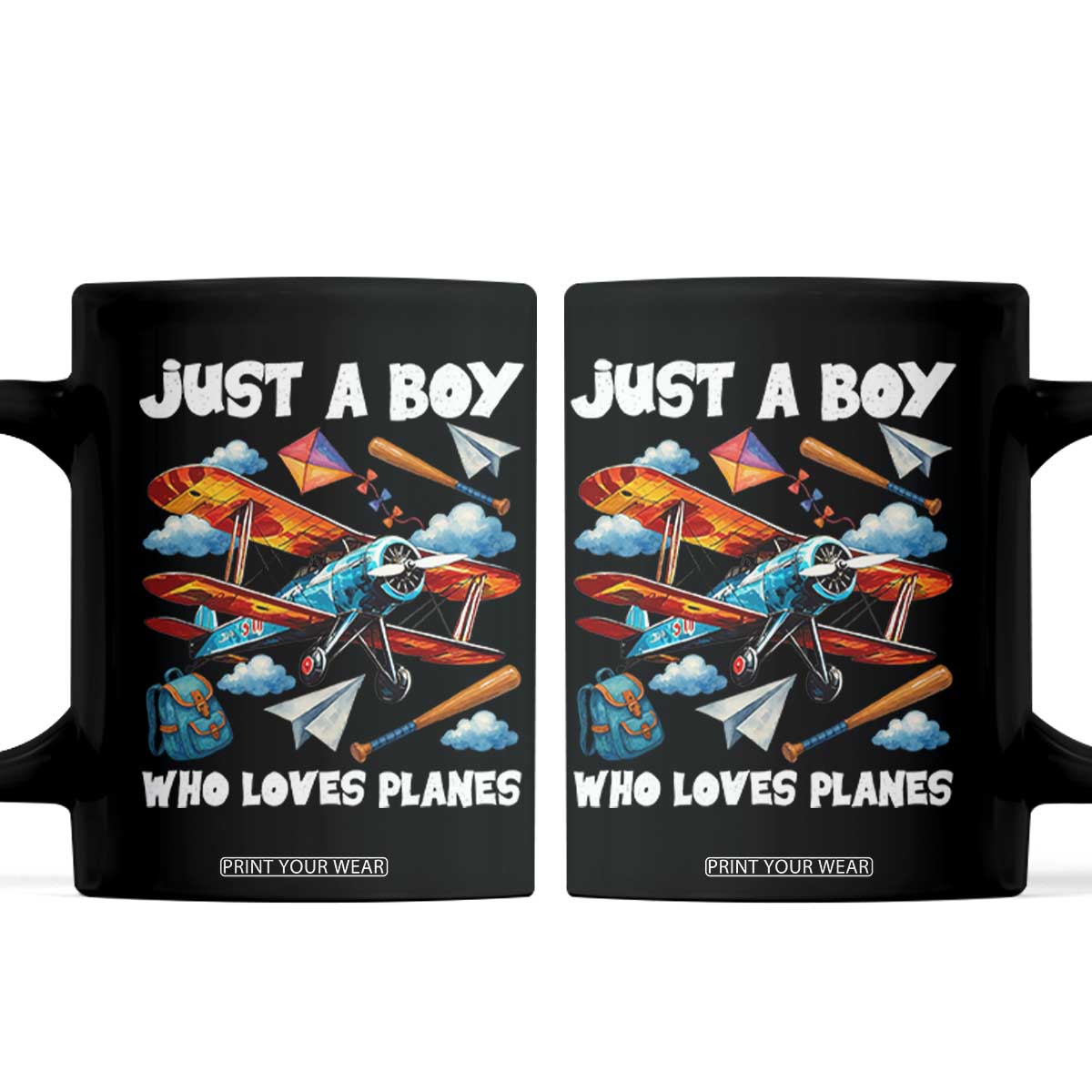 Funny Pilot Airplane Lovers Coffee Mug Just A Boy Who Loves Planes TS14 Black Print Your Wear