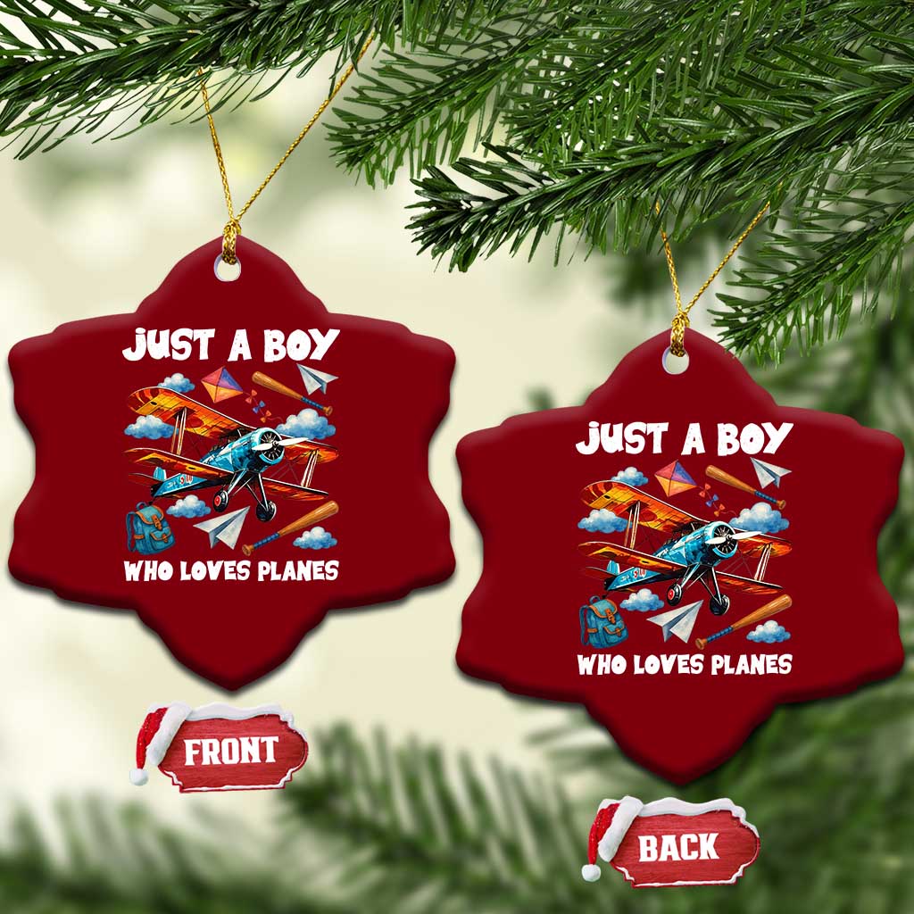 Funny Pilot Airplane Lovers Ceramic Ornament Just A Boy Who Loves Planes TS14 Print Your Wear