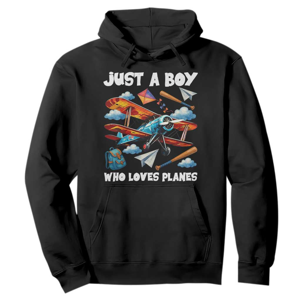 Funny Pilot Airplane Lovers Hoodie Just A Boy Who Loves Planes TS14 Black Print Your Wear