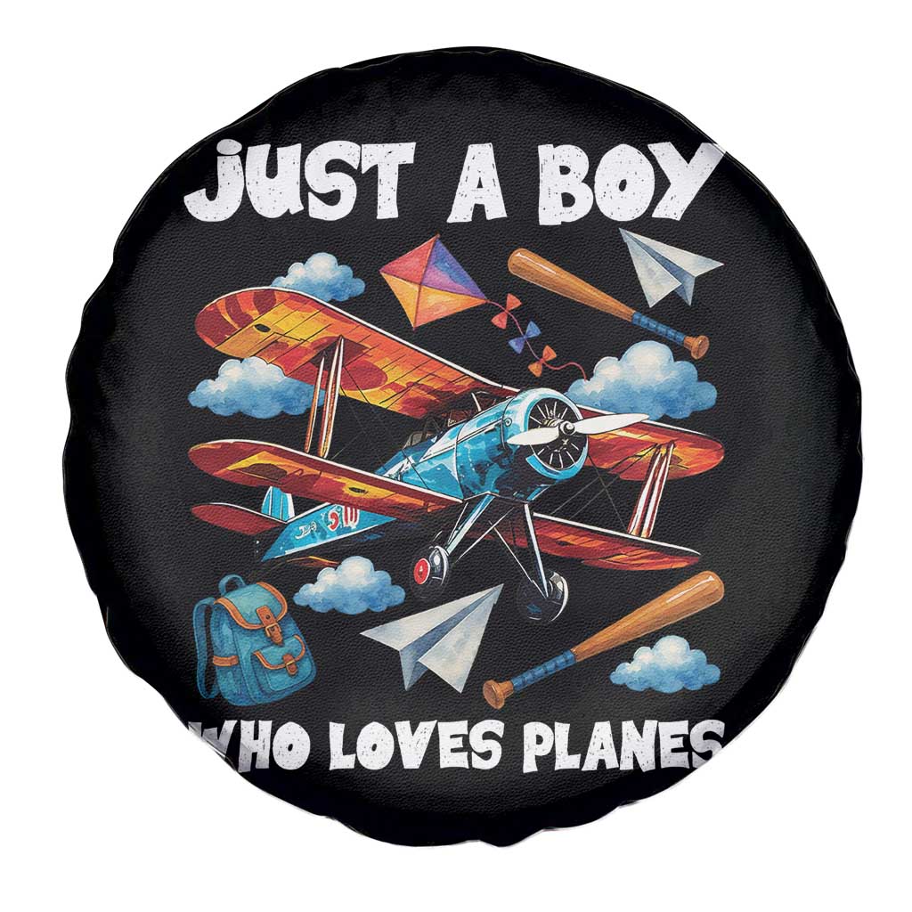 Funny Pilot Airplane Lovers Spare Tire Cover Just A Boy Who Loves Planes TS14 Print Your Wear