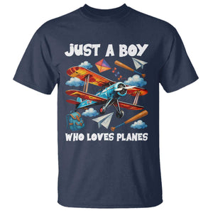 Funny Pilot Airplane Lovers T Shirt Just A Boy Who Loves Planes TS14 Navy Print Your Wear