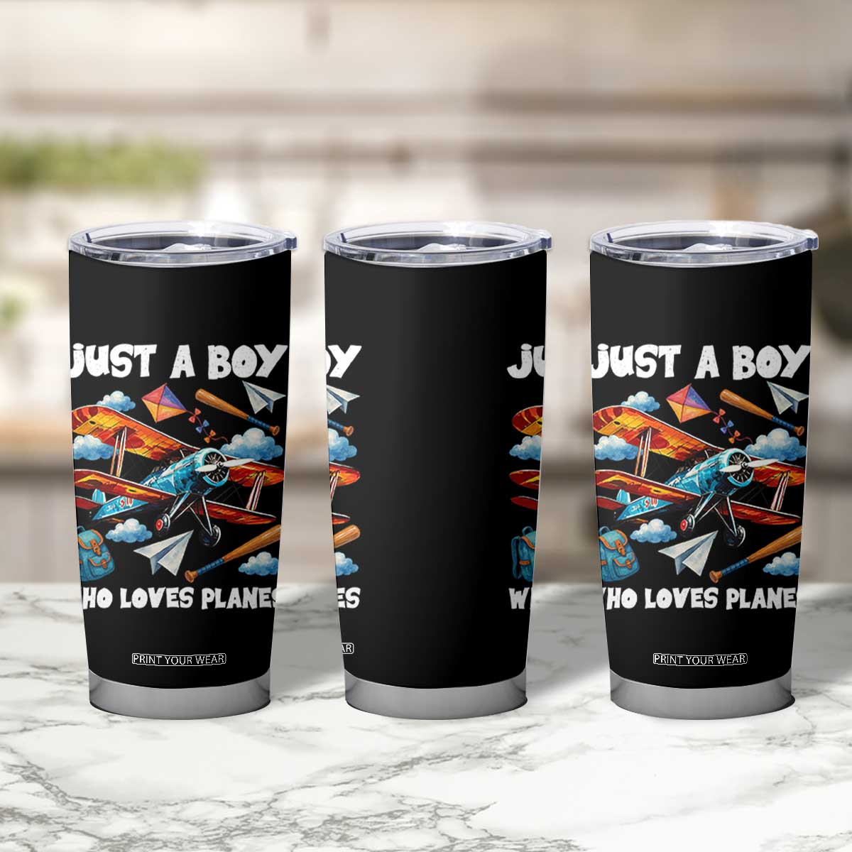 Funny Pilot Airplane Lovers Tumbler Cup Just A Boy Who Loves Planes TS14 Print Your Wear