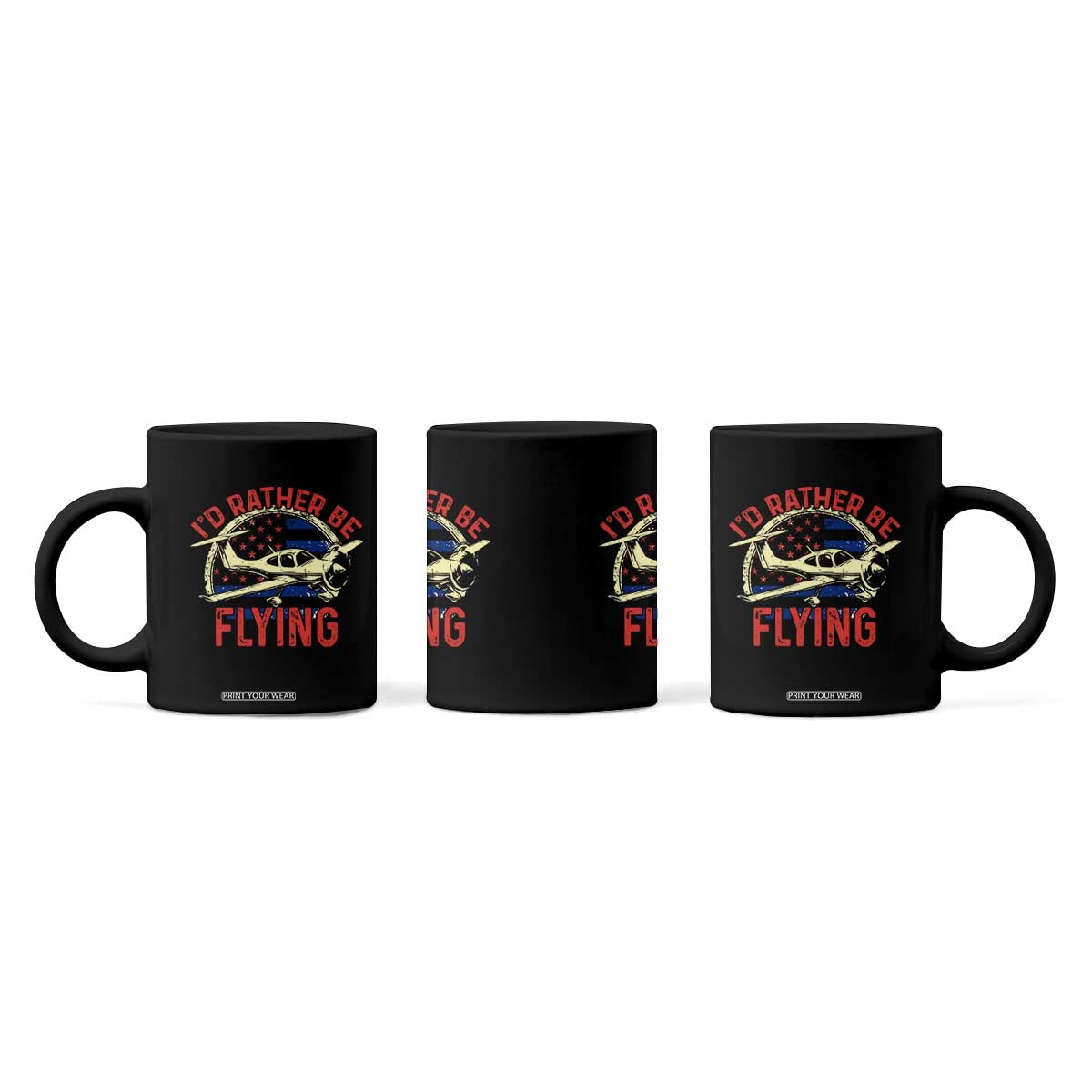 Funny Airplane Pilot Coffee Mug I'd Rather Be Flying TS14 Print Your Wear