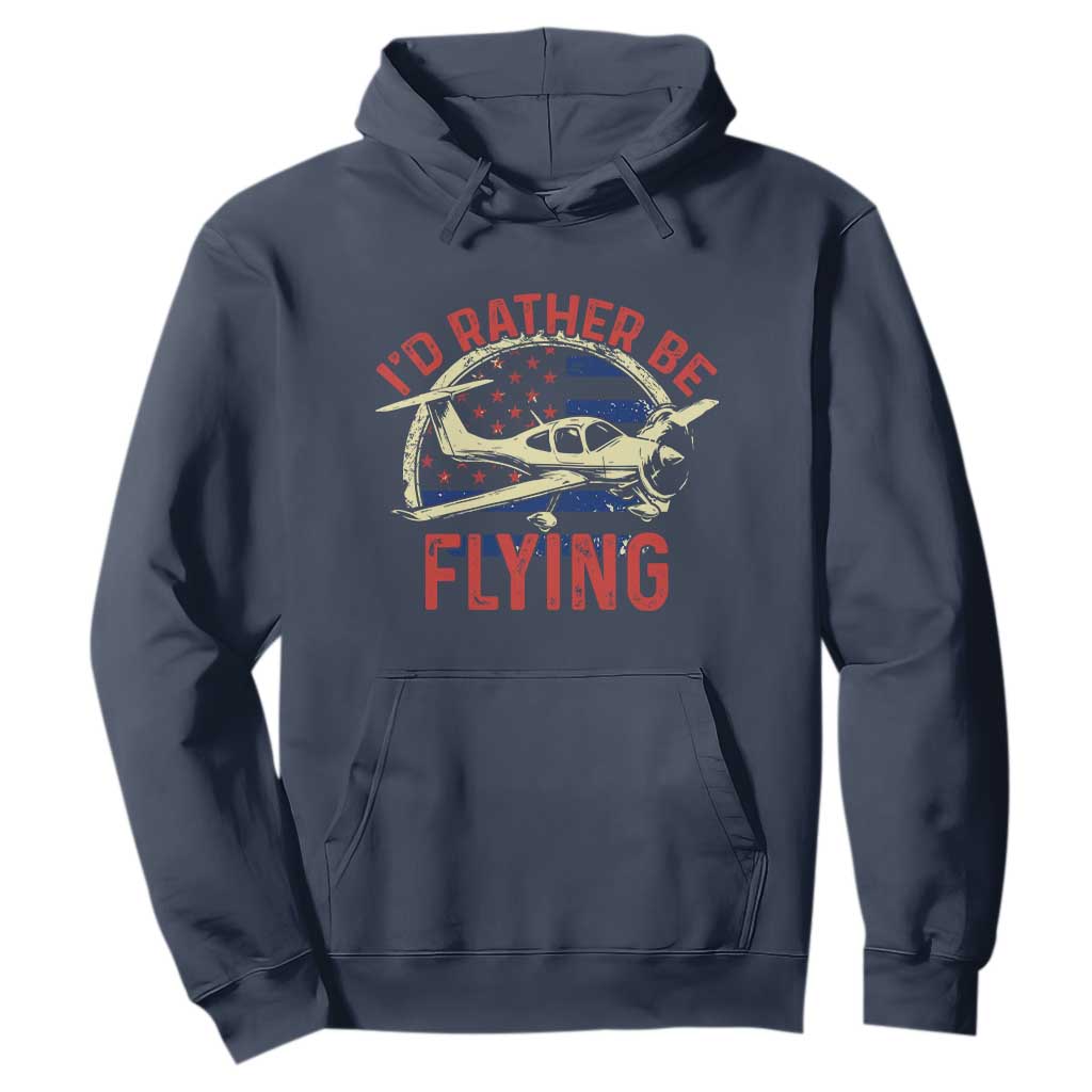 Funny Airplane Pilot Hoodie I'd Rather Be Flying TS14 Navy Print Your Wear