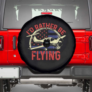 Funny Airplane Pilot Spare Tire Cover I'd Rather Be Flying TS14 Black Print Your Wear