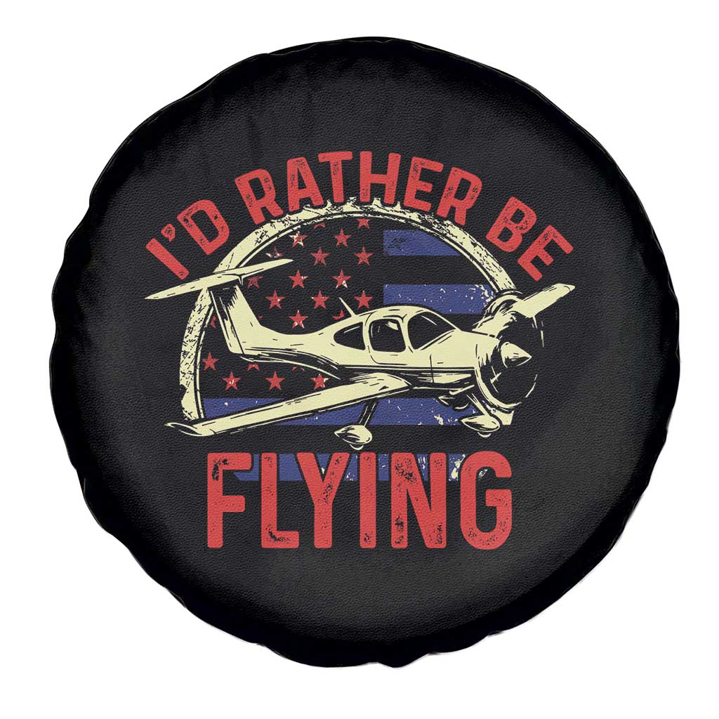 Funny Airplane Pilot Spare Tire Cover I'd Rather Be Flying TS14 Print Your Wear