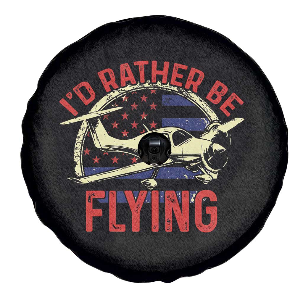 Funny Airplane Pilot Spare Tire Cover I'd Rather Be Flying TS14 Print Your Wear