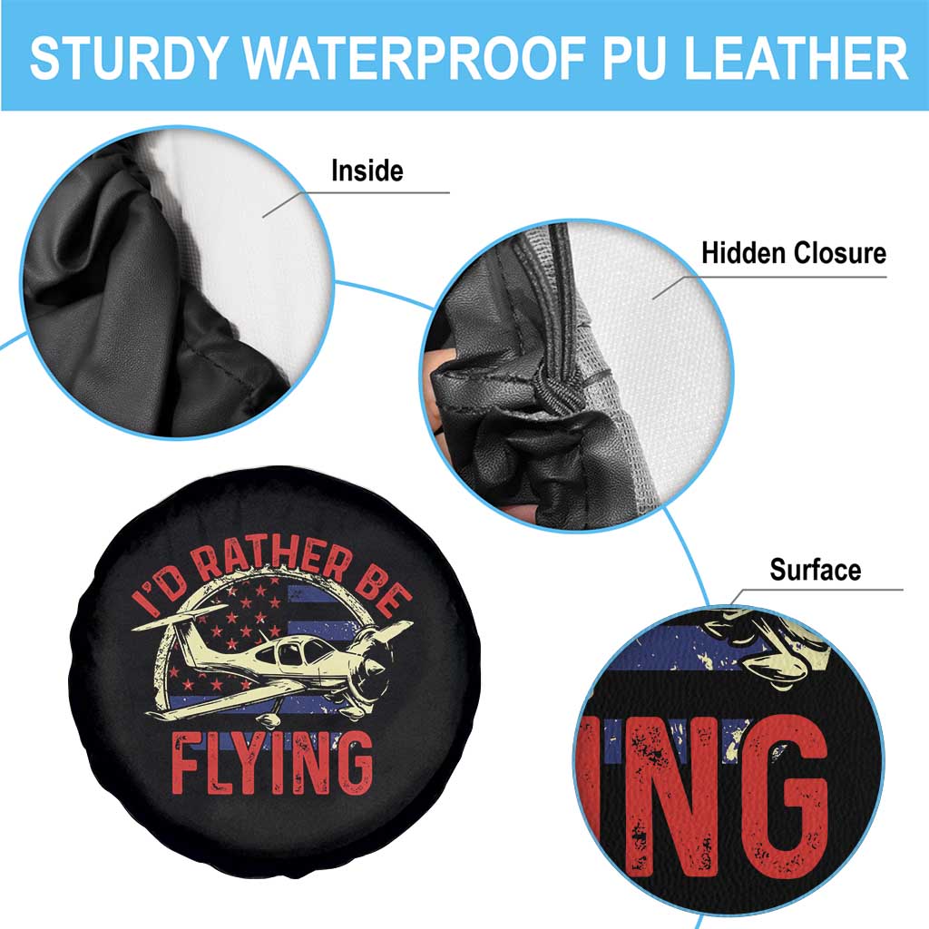 Funny Airplane Pilot Spare Tire Cover I'd Rather Be Flying TS14 Print Your Wear