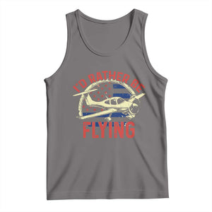 Funny Airplane Pilot Tank Top I'd Rather Be Flying TS14 Deep Heather Print Your Wear