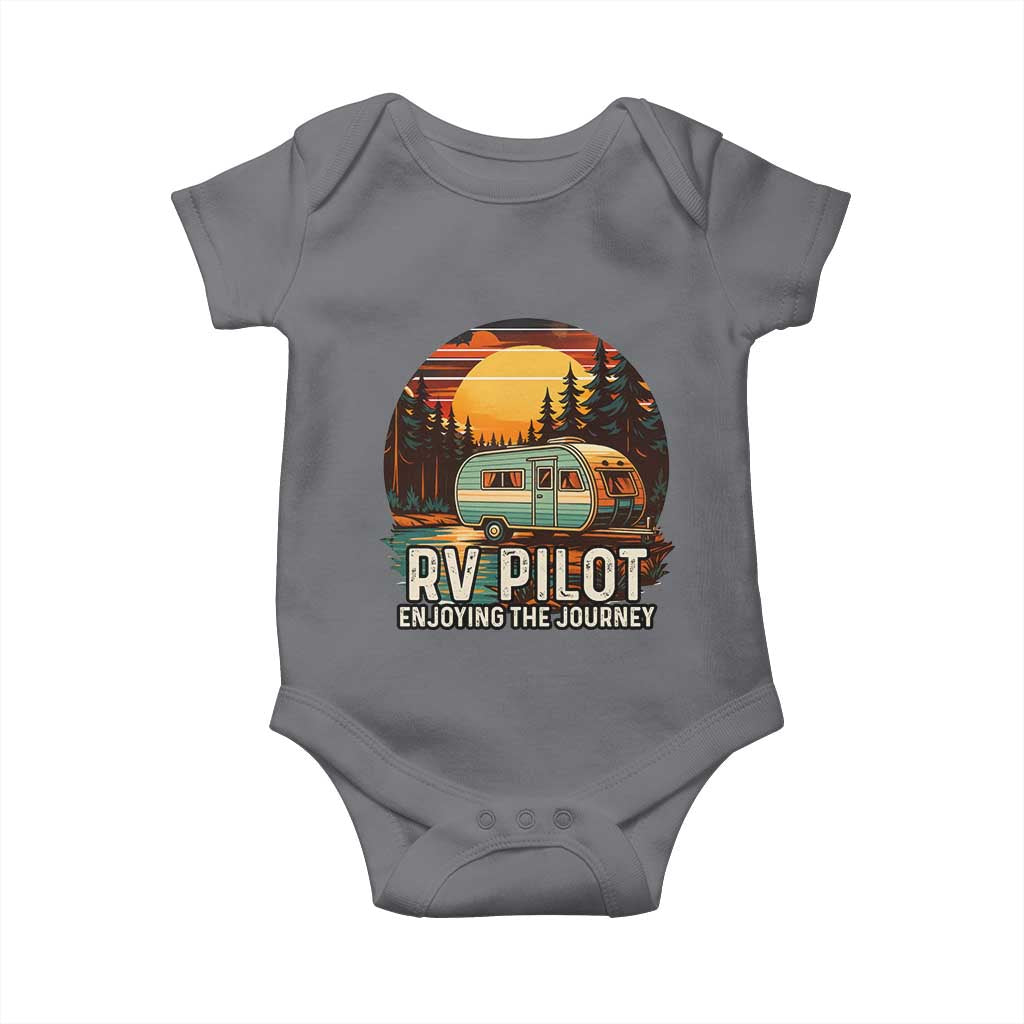 RV Pilot Enjoying The Journey Baby Onesie Funny Camping Lover TS14 Charcoal Print Your Wear