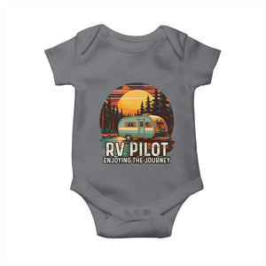 RV Pilot Enjoying The Journey Baby Onesie Funny Camping Lover TS14 Charcoal Print Your Wear