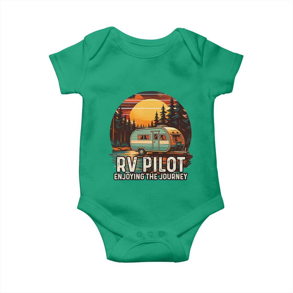 RV Pilot Enjoying The Journey Baby Onesie Funny Camping Lover TS14 Irish Green Print Your Wear