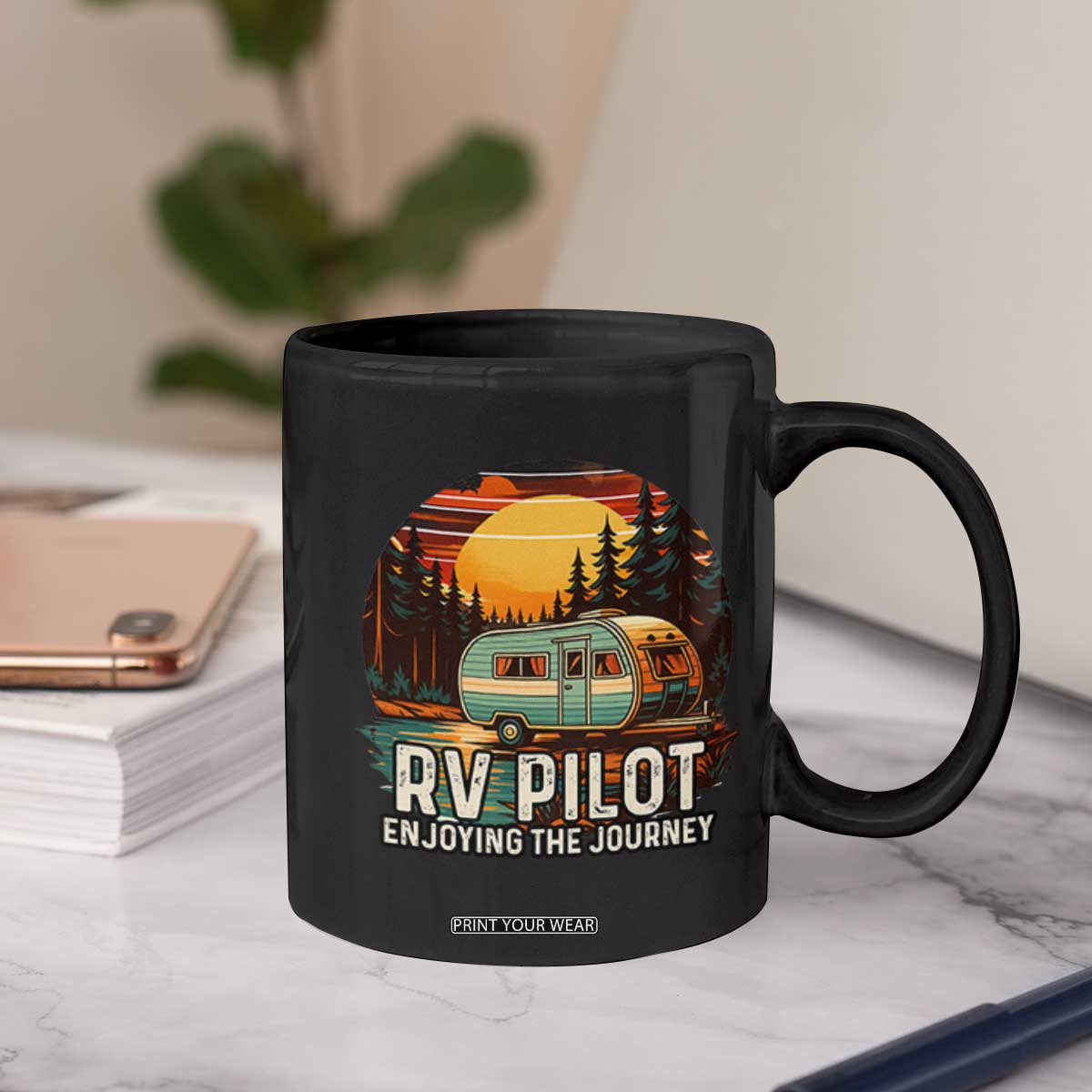 RV Pilot Enjoying The Journey Coffee Mug Funny Camping Lover TS14 Print Your Wear