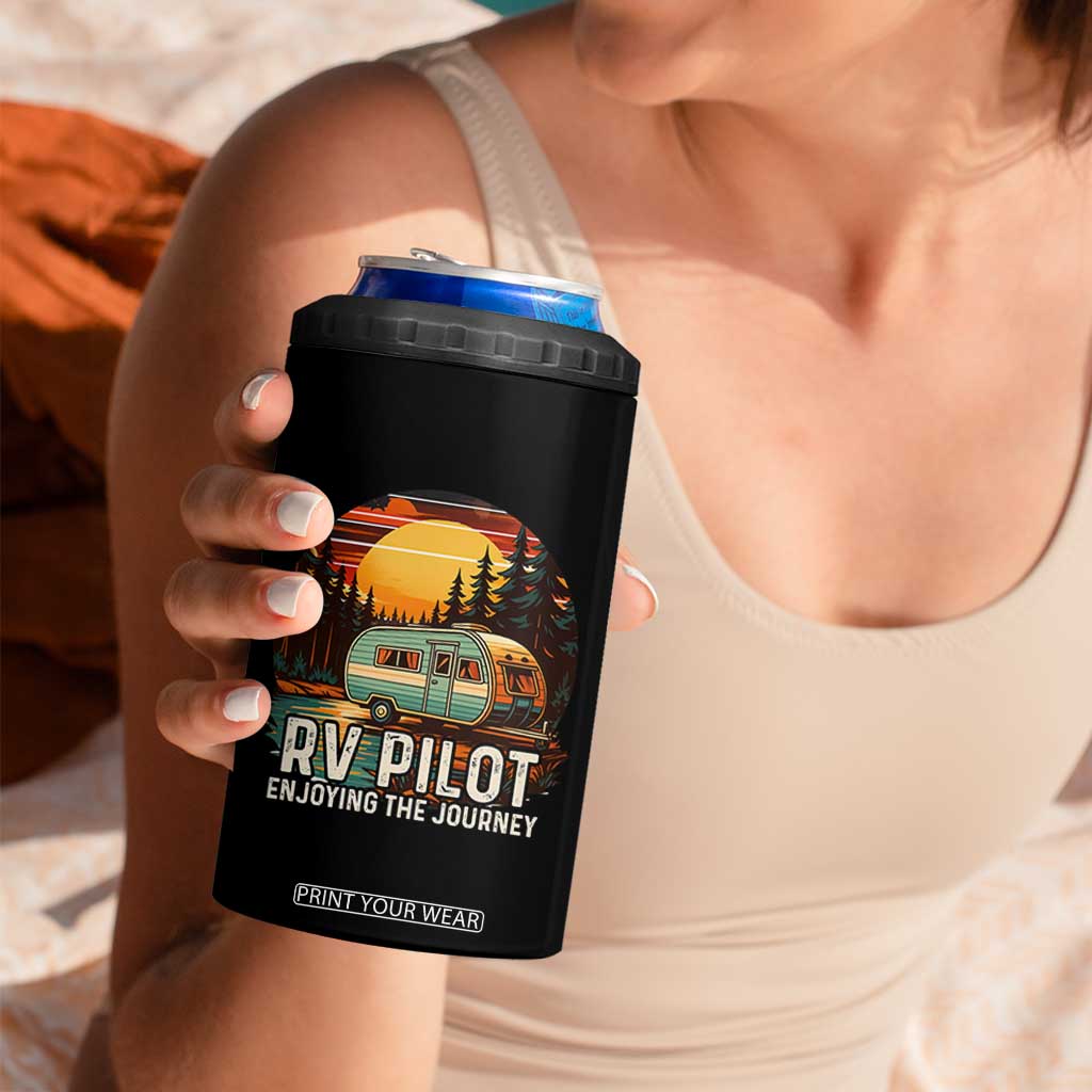 RV Pilot Enjoying The Journey 4 in 1 Can Cooler Tumbler Funny Camping Lover TS14 Print Your Wear