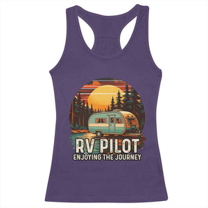 RV Pilot Enjoying The Journey Racerback Tank Top Funny Camping Lover TS14 Purple Print Your Wear