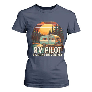 RV Pilot Enjoying The Journey T Shirt For Women Funny Camping Lover TS14 Navy Print Your Wear