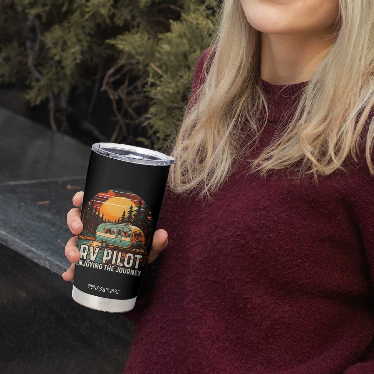 RV Pilot Enjoying The Journey Tumbler Cup Funny Camping Lover TS14 Print Your Wear