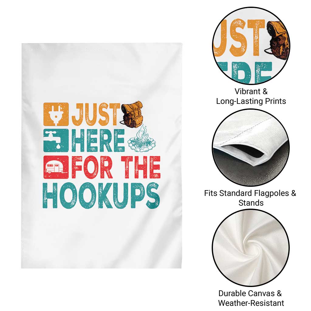 RV Camping Caravan Motorhome Garden Flag Just Here For The Hookups TS14 Print Your Wear