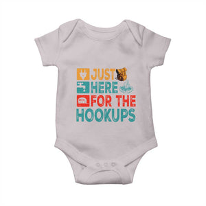 RV Camping Caravan Motorhome Baby Onesie Just Here For The Hookups TS14 Ice Gray Print Your Wear