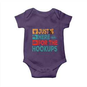 RV Camping Caravan Motorhome Baby Onesie Just Here For The Hookups TS14 Purple Print Your Wear