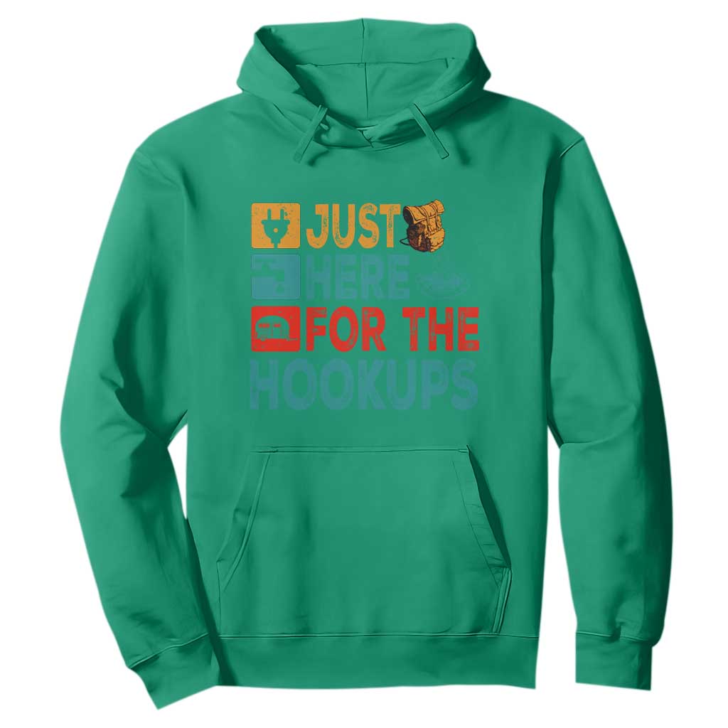RV Camping Caravan Motorhome Hoodie Just Here For The Hookups TS14 Irish Green Print Your Wear