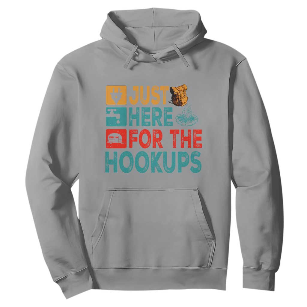 RV Camping Caravan Motorhome Hoodie Just Here For The Hookups TS14 Sport Gray Print Your Wear