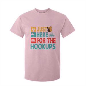 RV Camping Caravan Motorhome T Shirt For Kid Just Here For The Hookups TS14 Light Pink Print Your Wear