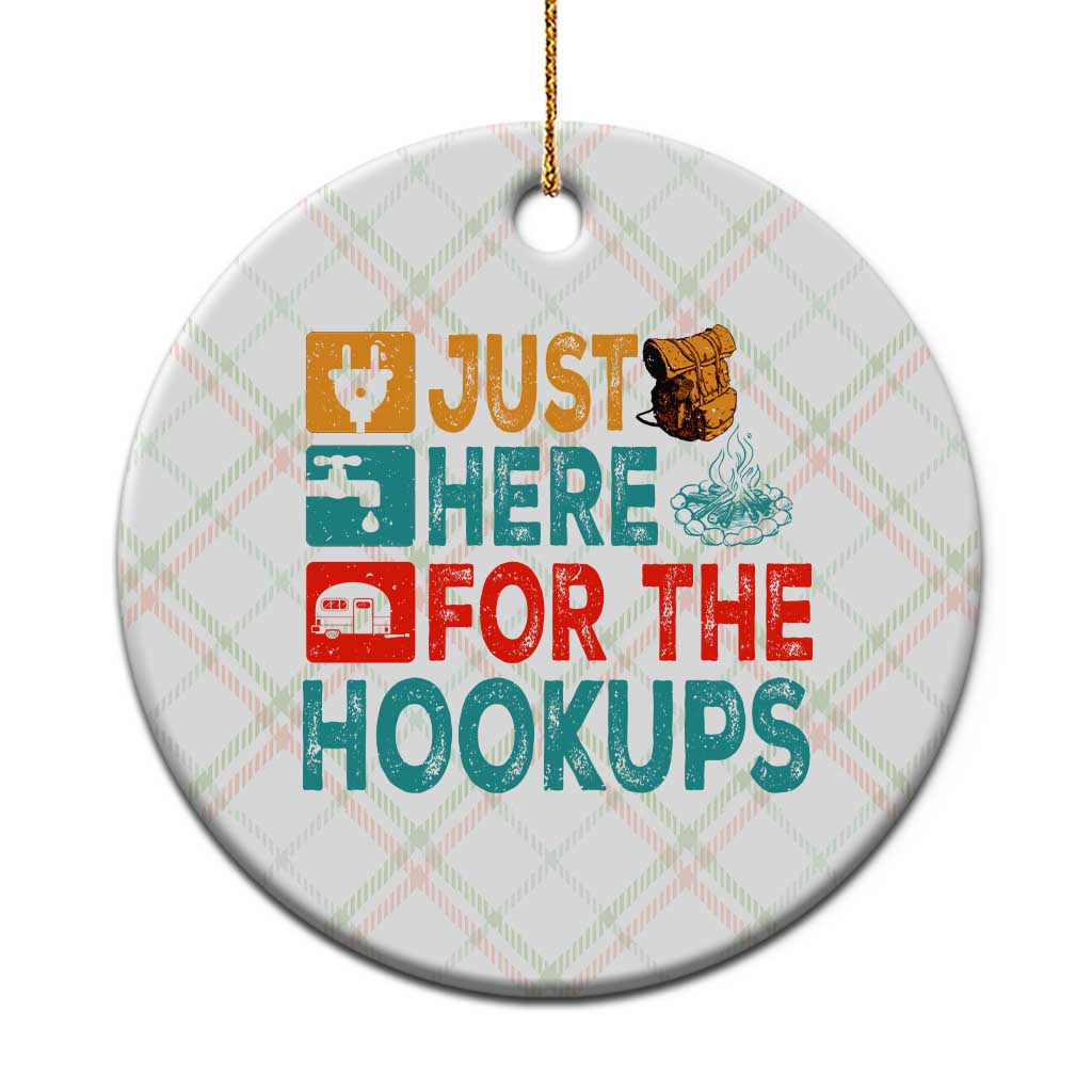 RV Camping Caravan Motorhome Ceramic Ornament Just Here For The Hookups TS14 1pc Christmas Plaid Print Your Wear