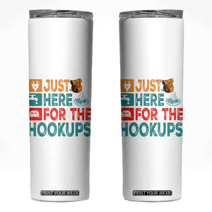 RV Camping Caravan Motorhome Skinny Tumbler Just Here For The Hookups TS14 White Print Your Wear