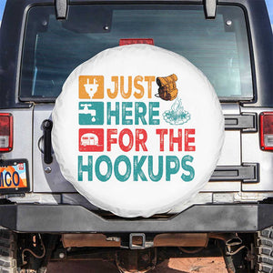 RV Camping Caravan Motorhome Spare Tire Cover Just Here For The Hookups TS14 No hole White Print Your Wear