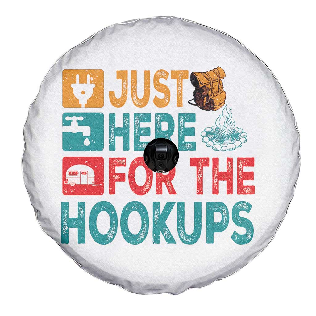 RV Camping Caravan Motorhome Spare Tire Cover Just Here For The Hookups TS14 Print Your Wear