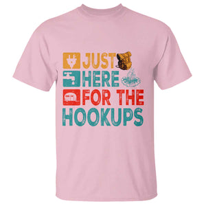 RV Camping Caravan Motorhome T Shirt Just Here For The Hookups TS14 Light Pink Print Your Wear
