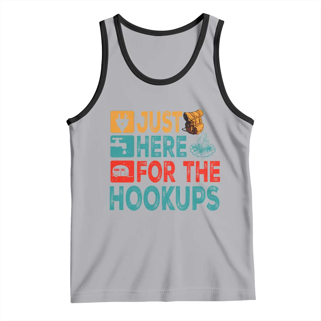 RV Camping Caravan Motorhome Tank Top Just Here For The Hookups TS14 Athletic Heather Black Print Your Wear