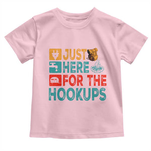 RV Camping Caravan Motorhome Toddler T Shirt Just Here For The Hookups TS14 Light Pink Print Your Wear