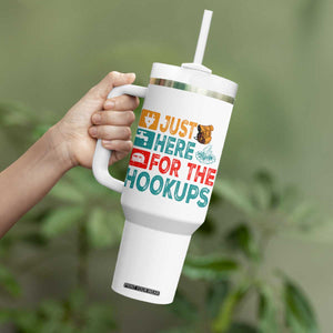 RV Camping Caravan Motorhome Tumbler With Handle Just Here For The Hookups TS14 Print Your Wear