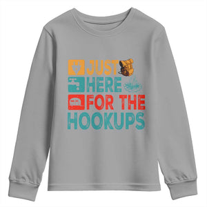 RV Camping Caravan Motorhome Youth Sweatshirt Just Here For The Hookups TS14 Sport Gray Print Your Wear