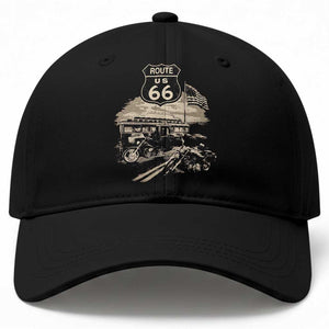 Route Highway 66 100 Year Centennial Motorcycle Americana Road Sign Baseball Cap TS14 Print Your Wear