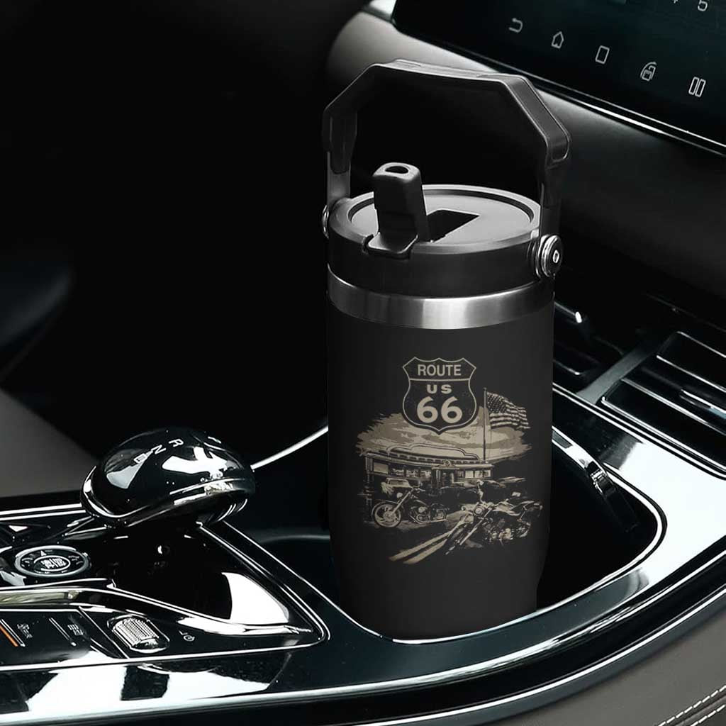 Route Highway 66 100 Year Centennial Motorcycle Americana Road Sign Flip Straw Tumbler TS14 Print Your Wear