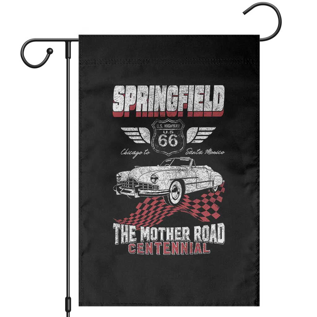 Springfield Missouri US Highway 66 Centennial Keepsake Garden Flag Vintage 1950 Classic American Car Convertible TS14 Black Print Your Wear