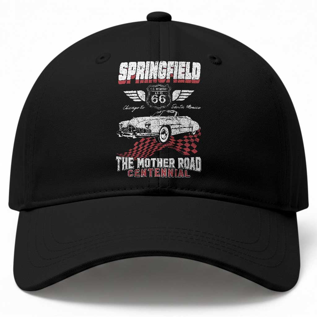 Springfield Missouri US Highway 66 Centennial Keepsake Baseball Cap Vintage 1950 Classic American Car Convertible TS14 Print Your Wear