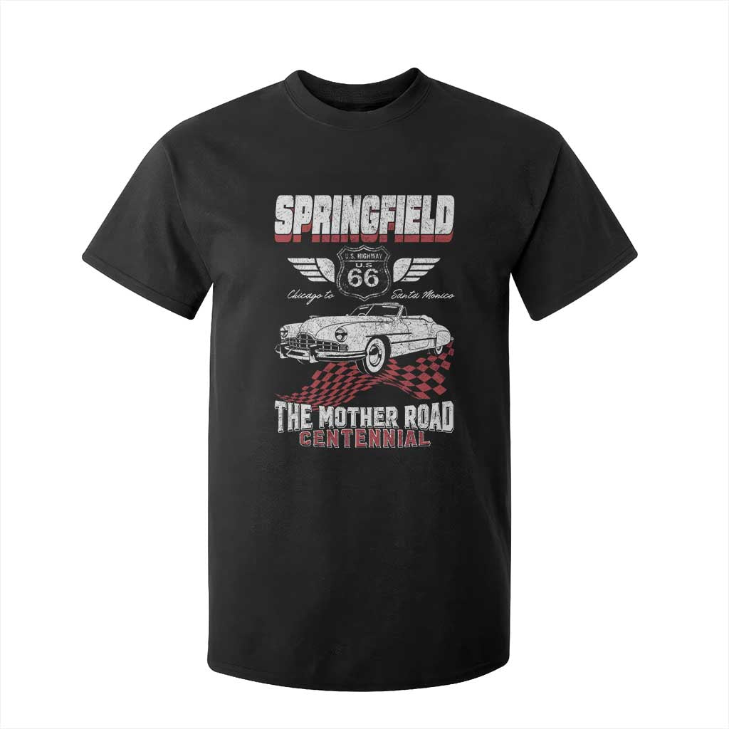 Springfield Missouri US Highway 66 Centennial Keepsake T Shirt For Kid Vintage 1950 Classic American Car Convertible TS14 Black Print Your Wear