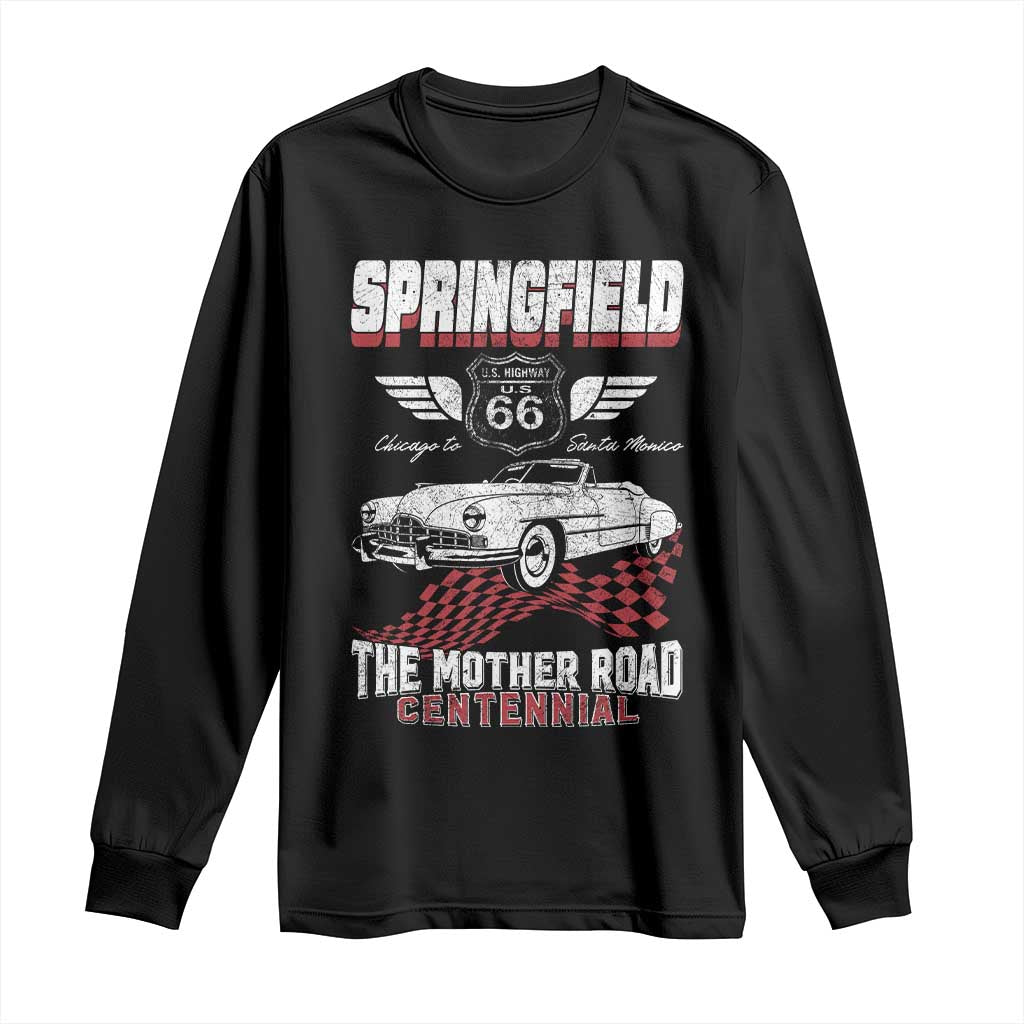 Springfield Missouri US Highway 66 Centennial Keepsake Long Sleeve Shirt Vintage 1950 Classic American Car Convertible TS14 Black Print Your Wear