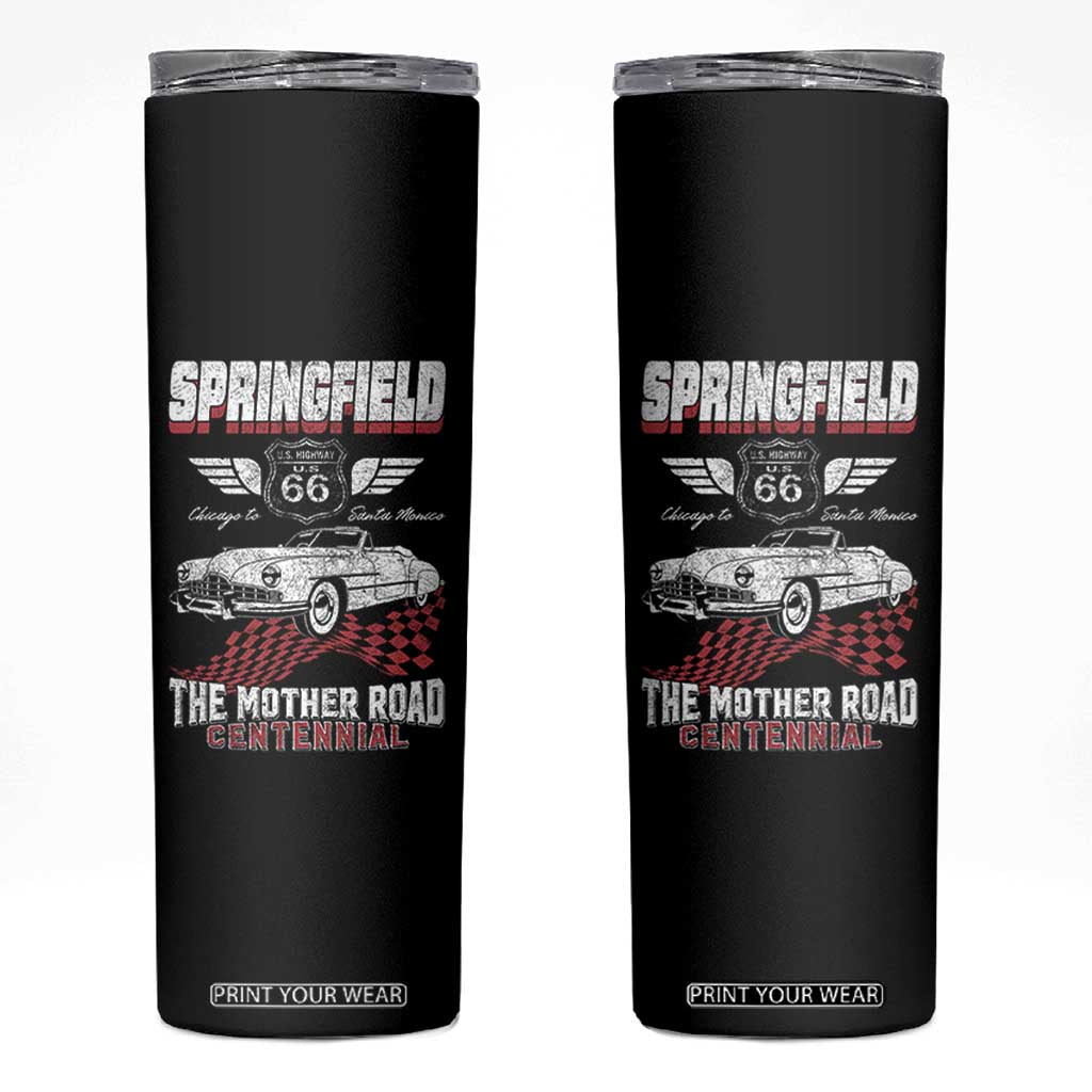 Springfield Missouri US Highway 66 Centennial Keepsake Skinny Tumbler Vintage 1950 Classic American Car Convertible TS14 Black Print Your Wear